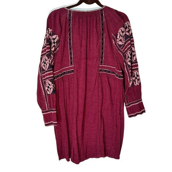 Free People OB847319 All My Life Embroidered Smocked Dress Size Med - Picture 4 of 8